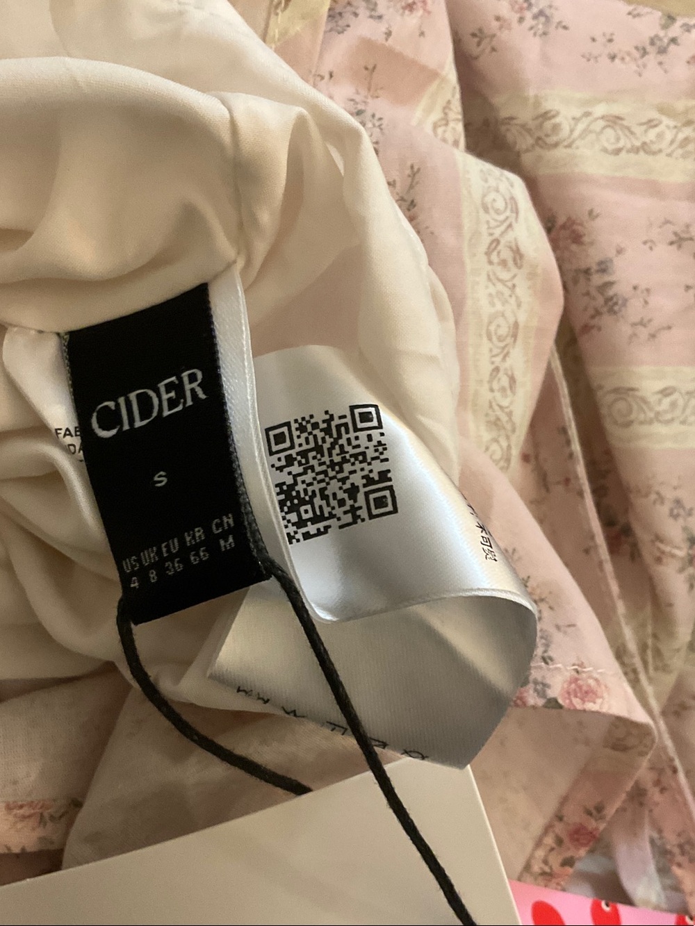 Cider Soft Pink Floral Midi Dress with Bow - Picture 5 of 6